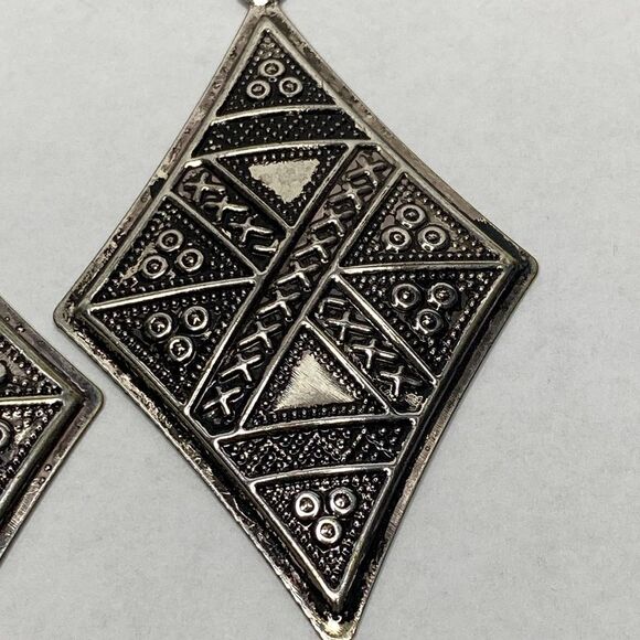 Diamond Shaped Earrings 2.5” Drop - Picture 2 of 6